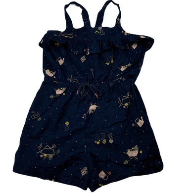 Girls Anko, navy lightweight cotton summer playsuit, EUC, size 6,  