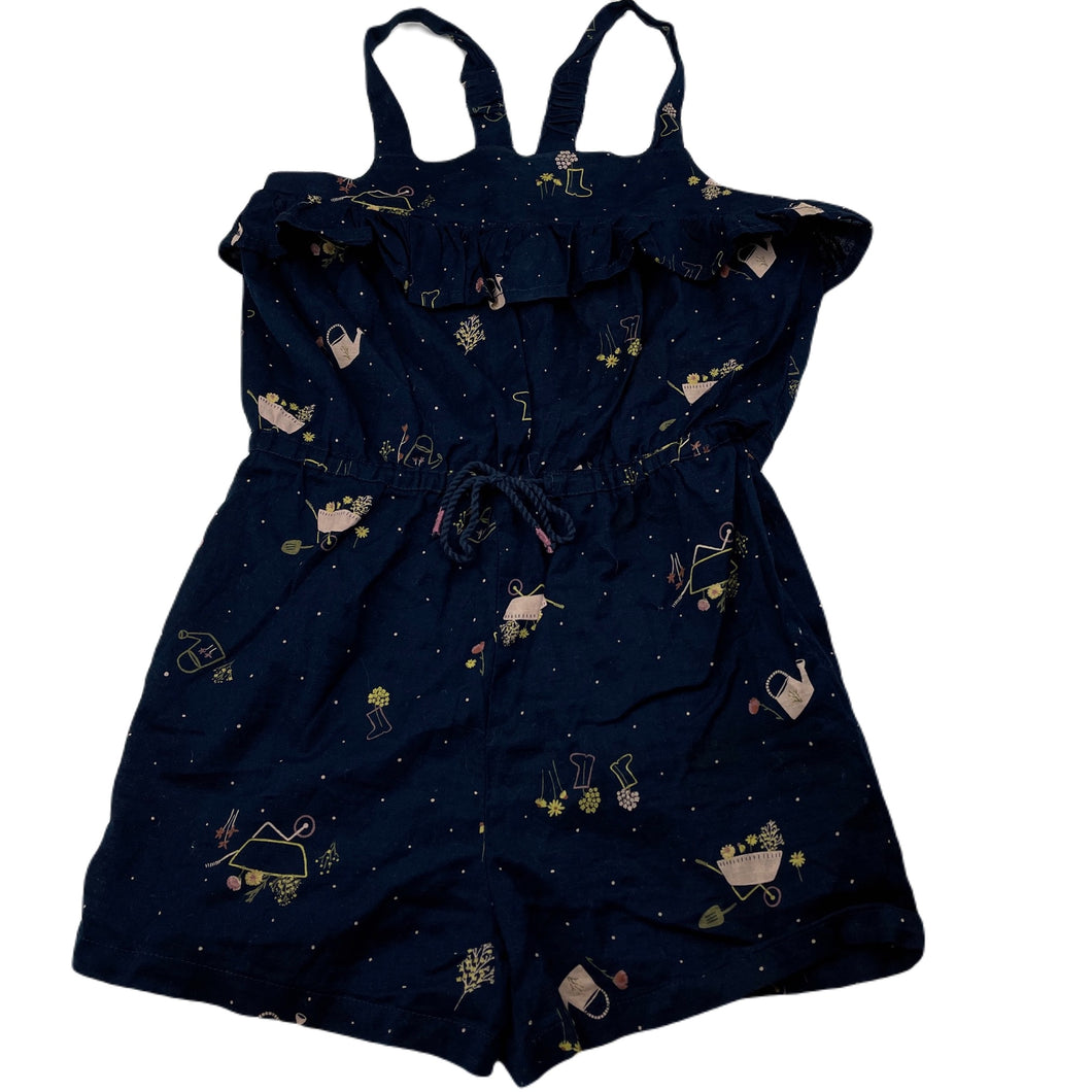 Girls Anko, navy lightweight cotton summer playsuit, EUC, size 6,  