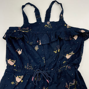 Girls Anko, navy lightweight cotton summer playsuit, EUC, size 6,  