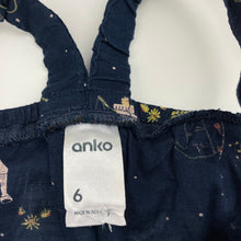 Load image into Gallery viewer, Girls Anko, navy lightweight cotton summer playsuit, EUC, size 6,  