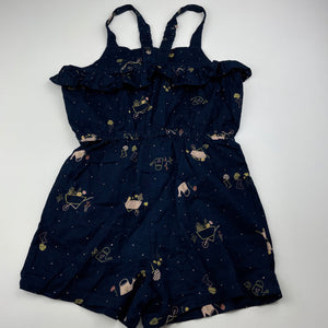 Girls Anko, navy lightweight cotton summer playsuit, EUC, size 6,  