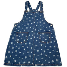 Load image into Gallery viewer, Girls Ollies Place, stretch denim overalls dress / pinafore, GUC, size 10, L: 62cm