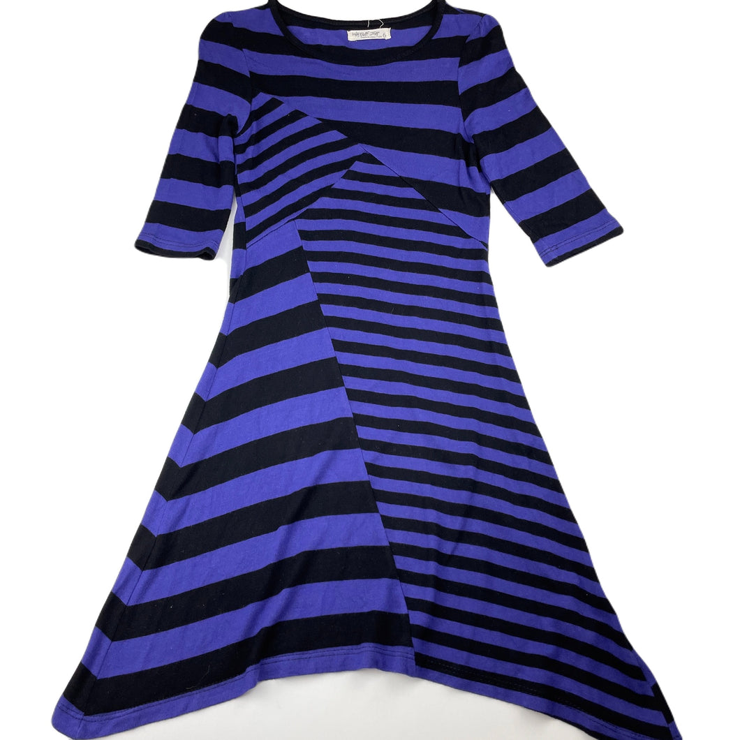 Girls Wayne Jnr, lightweight striped party dress, GUC, size 5, L: 65cm approx