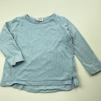 unisex Seed, blue cotton long sleeve top, wash fade, light marks, FUC, size 3,  