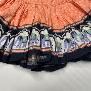Girls Target, floral cotton skirt, adjustable, L: 23cm, GUC, size 2,  