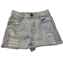 Load image into Gallery viewer, Girls Cotton On, distressed denim shorts, adjustable, FUC, size 6,  