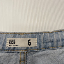 Load image into Gallery viewer, Girls Cotton On, distressed denim shorts, adjustable, FUC, size 6,  