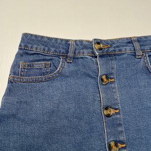 Girls 1964 Denim Co, blue stretch denim skirt, L: 35cm, W: 32cm across, EUC, size 12,  