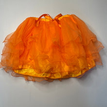 Load image into Gallery viewer, Girls lined, orange tulle skirt, elasticated, W: 27cm across unstretched, EUC, size 8-10,  