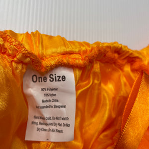 Girls lined, orange tulle skirt, elasticated, W: 27cm across unstretched, EUC, size 8-10,  