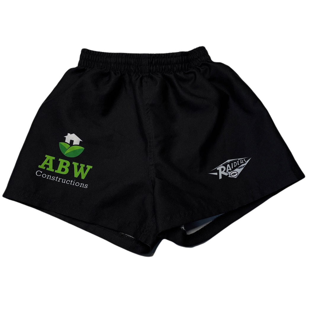 Boys Team Spirit, rugby / sports shorts, elasticated, Raiders, EUC, size 10,  