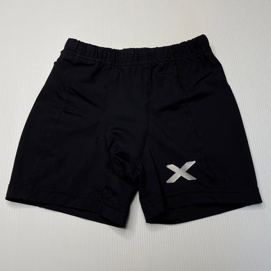 Boys 2XU, black sports compression shorts, logo cracked/peeling, FUC, size 8-10,  