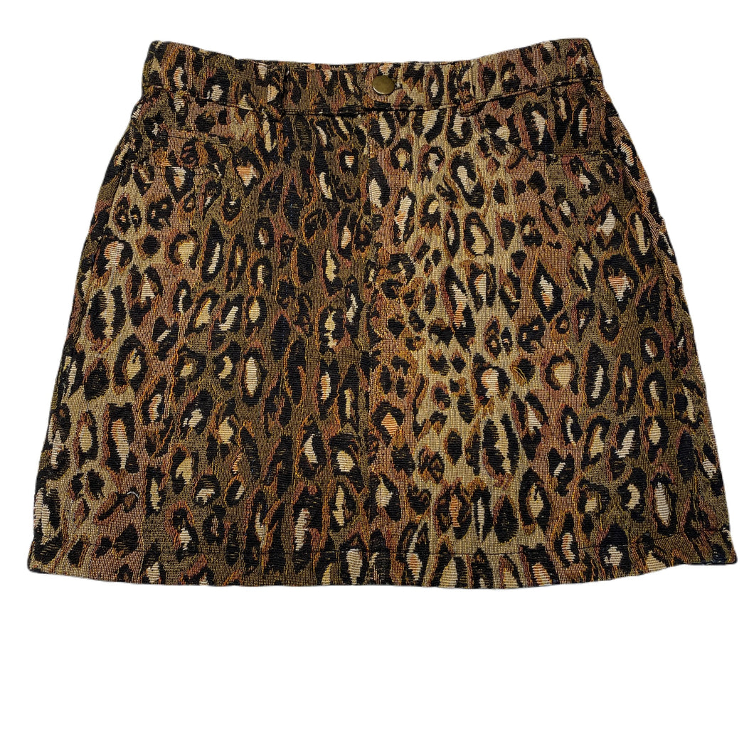 Girls NEON HART, woven animal print skirt, L: 37cm, W: 33cm across, GUC, size 10-12,  