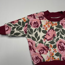 Load image into Gallery viewer, Girls Baby Berry, fleece lined floral sweater / jumper, GUC, size 00,  