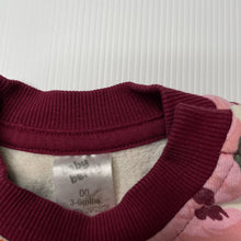 Load image into Gallery viewer, Girls Baby Berry, fleece lined floral sweater / jumper, GUC, size 00,  