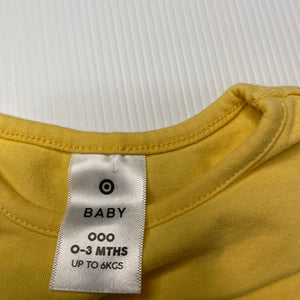 unisex Target, yellow stretchy t-shirt / top, EUC, size 000,  