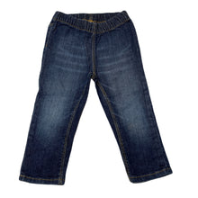 Load image into Gallery viewer, unisex H&amp;M, blue stretch denim pants / bottoms, elasticated, Inside leg: 27cm, FUC, size 1-2,  