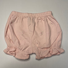Load image into Gallery viewer, Girls pink, embroidered cotton shorts / bloomers, EUC, size 0,  