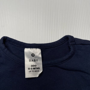 unisex Target, navy stretchy t-shirt / top, GUC, size 000,  
