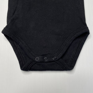 unisex Anko, black cotton bodysuit / romper, EUC, size 00,  