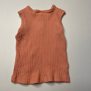 Girls Anko, pink ribbed cotton summer top, EUC, size 00,  