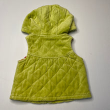 Load image into Gallery viewer, Girls Gymboree, cotton lined velour hooded vest, FUC, size 0,  