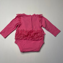 Load image into Gallery viewer, Girls Sprout, pink ruffle bodysuit / romper, GUC, size 00,  