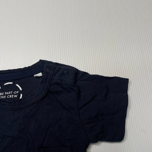 unisex Bonds, navy organic cotton t-shirt / top, EUC, size 000,  