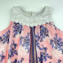 Load image into Gallery viewer, Girls Ollies Place, lined floral party dress, light marks, small catches, FUC, size 4, L: 56cm