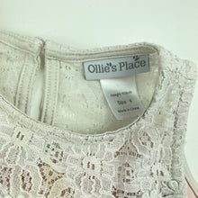 Load image into Gallery viewer, Girls Ollies Place, lined floral party dress, light marks, small catches, FUC, size 4, L: 56cm