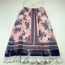 Load image into Gallery viewer, Girls Ollies Place, lined floral party dress, light marks, small catches, FUC, size 4, L: 56cm