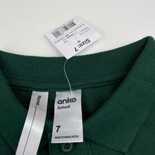 Load image into Gallery viewer, unisex Anko, green school polo shirt top, NEW, size 7,  