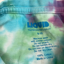 Load image into Gallery viewer, unisex LIQUID, tie dyed cotton t-shirt / top, coding, EUC, size 8-10,  