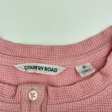 Load image into Gallery viewer, Girls Country Road, waffle cotton long sleeve henley top, small marks back left sleeve, FUC, size 10,  