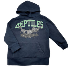 Load image into Gallery viewer, Boys Cotton On, navy fleece lined hoodie sweater, dinosaurs, FUC, size 4,  