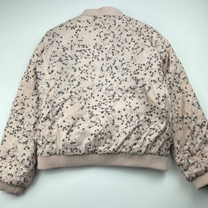 Girls POMP DE LUX, reversible faux fur jacket / coat, L: 44cm, GUC, size 8-9,  