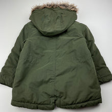 Load image into Gallery viewer, unisex H&amp;M, khaki hooded zip up jacket / coat, EUC, size 2,  