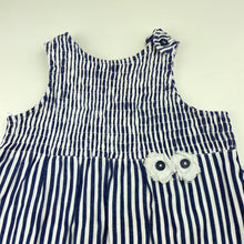 Load image into Gallery viewer, Girls Piccolina, striped lightweight cotton dress, light marks, FUC, size 1, L: 48cm