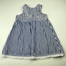Load image into Gallery viewer, Girls Piccolina, striped lightweight cotton dress, light marks, FUC, size 1, L: 48cm