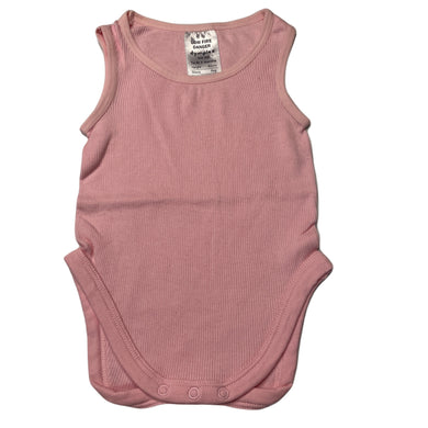 Girls Dymples, pink ribbed cotton singletsuit, EUC, size 000,  