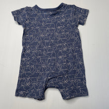 Load image into Gallery viewer, unisex Anko, blue cotton romper, elephants, GUC, size 0,  