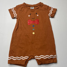 Load image into Gallery viewer, unisex Anko, cotton Christmas gingerbread man romper, EUC, size 00,  