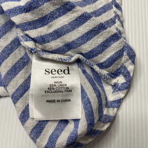 Girls Seed, striped linen / cotton top, EUC, size 000,  