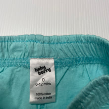 Load image into Gallery viewer, Girls Baby Berry, lightweight cotton shorts, elasticated, EUC, size 0,  