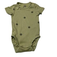 Load image into Gallery viewer, unisex H&amp;M, green organic cotton bodysuit / romper, GUC, size 000,  