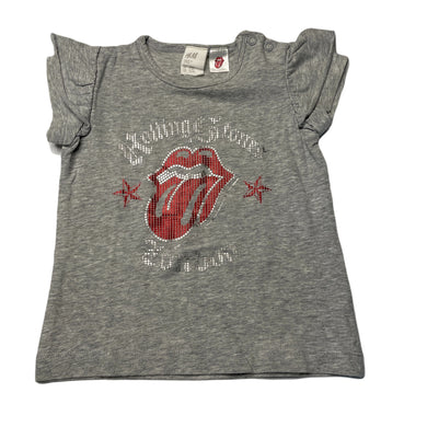 Girls H&M, Rolling Stones grey marle t-shirt / top, FUC, size 0,  