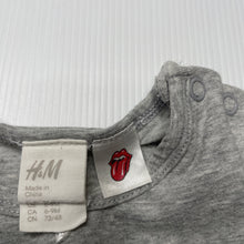 Load image into Gallery viewer, Girls H&amp;M, Rolling Stones grey marle t-shirt / top, FUC, size 0,  