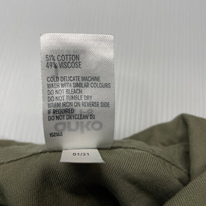 Girls Anko, khaki cotton / viscose shirt dress, EUC, size 1, L: 40cm at front