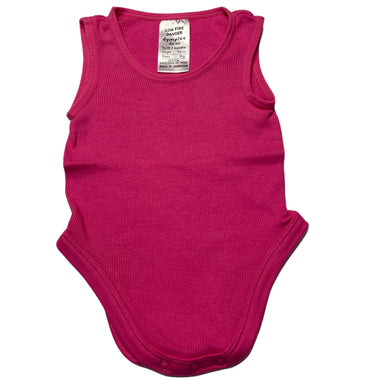 Girls Dymples, pink ribbed cotton singletsuit, EUC, size 000,  
