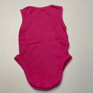 Girls Dymples, pink ribbed cotton singletsuit, EUC, size 000,  